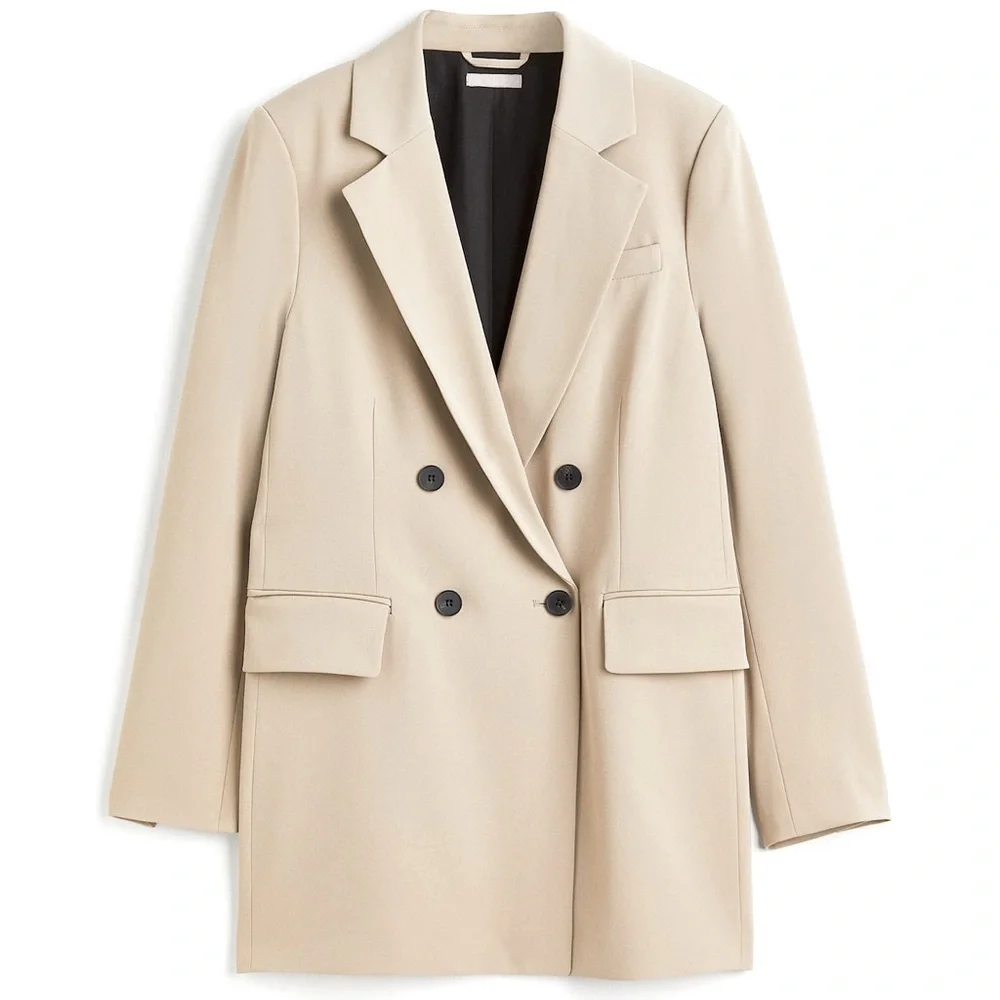 H&M Tan Blazer with Wide Notched Lapels - Picture 2 of 9